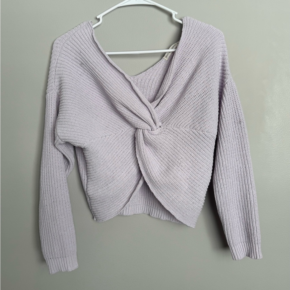 moon & madison Lilac Off-the-Shoulder Sweater